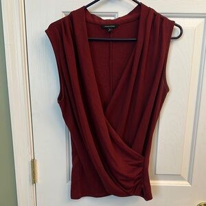 Banana Republic Red Sleeveless Wrap Tank Top
